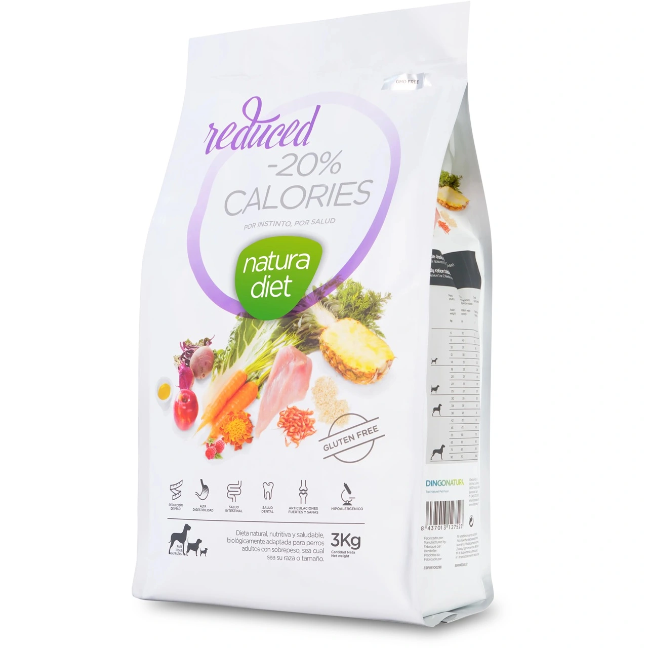 Natura Diet Reduced -20% kalorier hundefoder 3 kg - tørfoder til overvægtige hunde
